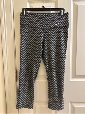 Nike Black and Gray Dri-FIT Chevron Performance Top